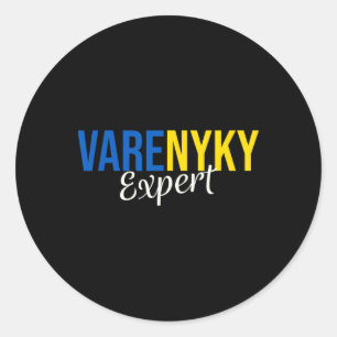 Varenyky Expert Support Ukraine Flag Ukrainian Lov Classic Round Sticker