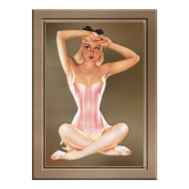 Varga Girl In A Pink Corset by Alberto Vargas Photo Print (Front)