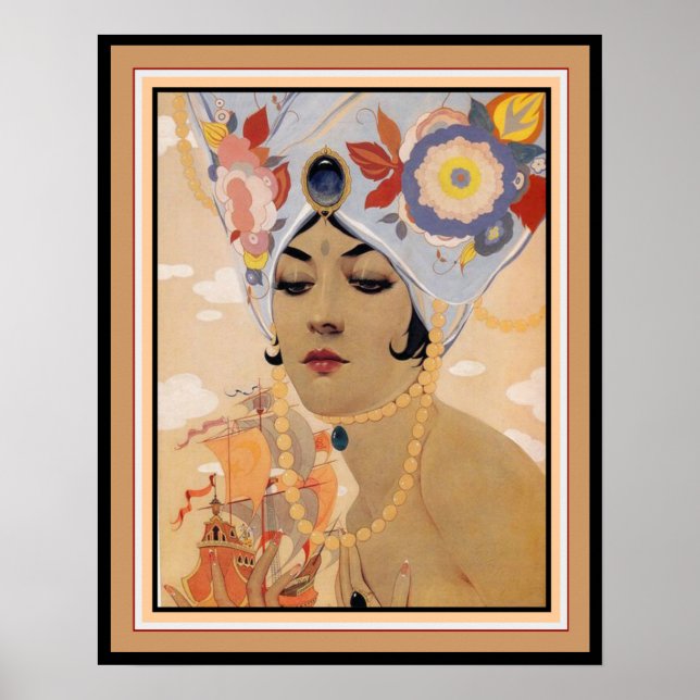 Vargas Art Deco "Girl in Turban" 16 x 20 Poster (Front)