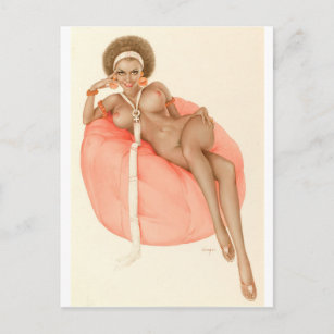Vargas Girl, Playboy illustration Pin Up Art Postcard