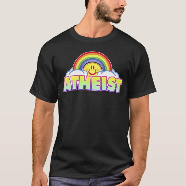 Variable Style/Colour Rainbow Atheist T-Shirt (Front)