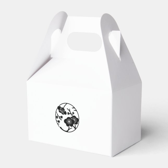 Variant plum branch circle favour box (Back Side)