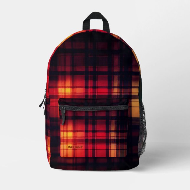 VARIANT Tartan Abstraction Warm Printed Backpack (Front)