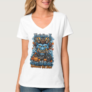 Variation II Live To Ride Halloween Oni Biker T-Shirt