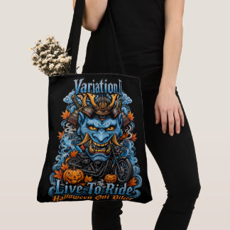 Variation II Live To Ride Halloween Oni Biker Tote Bag