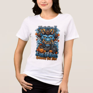 Variation II Live To Ride Halloween Oni Biker Tri-Blend Shirt