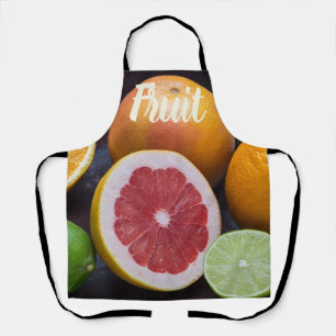 Variation of citrus orange, lime, mandarin, apron