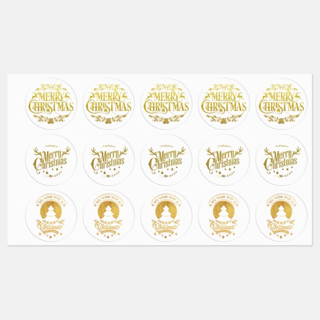 Varied gold Christmas labels (Sheet)
