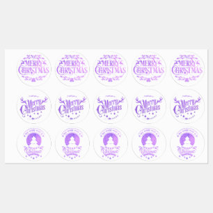 Varied purple Christmas labels