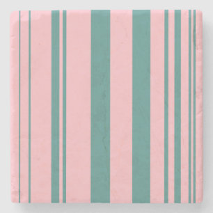 Varied Stripes/Pink & Teal Stone Coaster