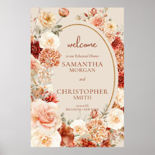 Variegated autumn floral rusty Welcome rehearsal Poster