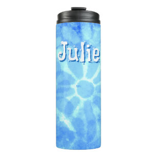 Variegated Blue Floral Daisies Flower Personalised Thermal Tumbler