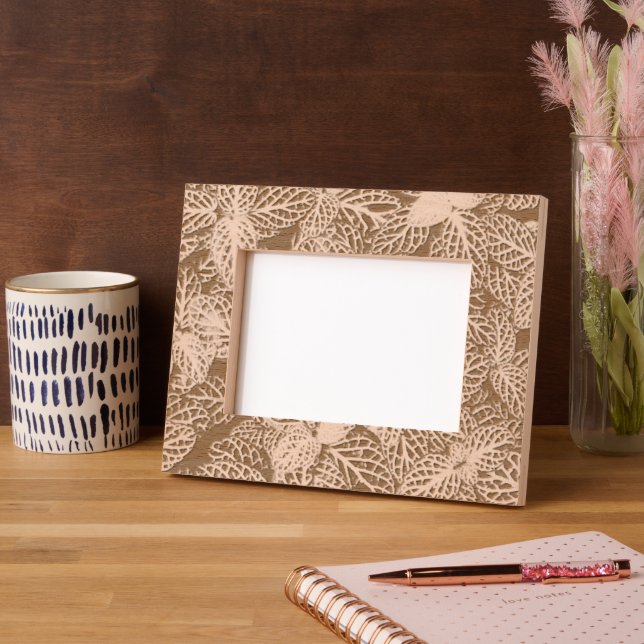 Variegated Fittonia Leaves Botanical Etched Frames (Left)