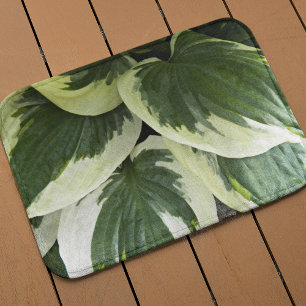 Variegated Hosta Plant Medium Floral Bath Mat