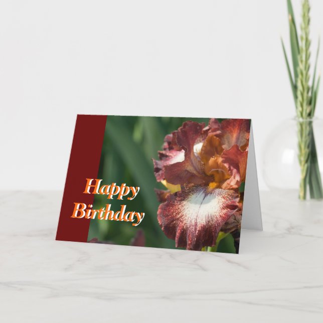 Variegated Iris Birthday Card (Front)