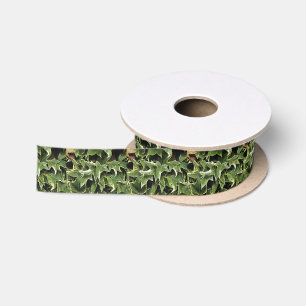 Variegated Ivy Realistic Artistic Style Satin Ribbon