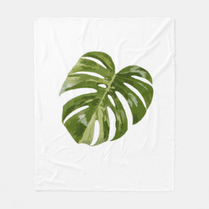 Variegated Monstera Albo Plant Art Fleece Blanket