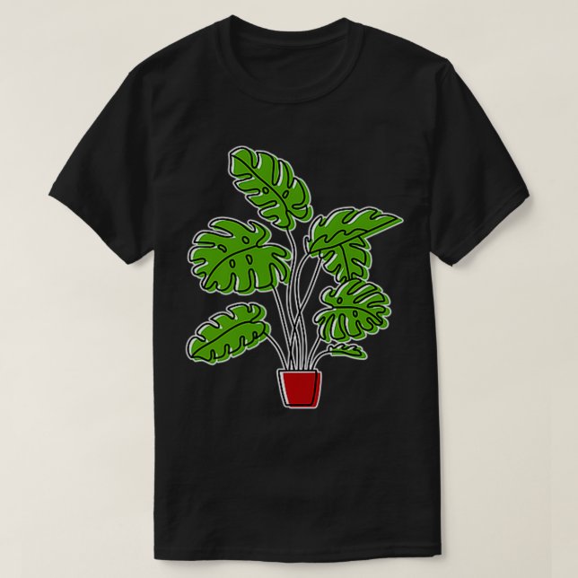 Variegated Monstera Gift Gardening Plant I Wet My  T-Shirt (Design Front)