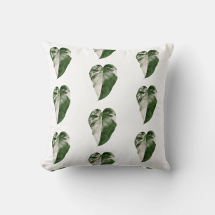 Variegated Monstera Heart Leaf Botanical Cushion