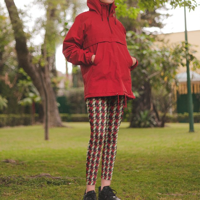 Variegated Poinsettia Floral Pattern Leggings (In Situ)