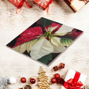 Variegated Poinsettia Holiday Tile