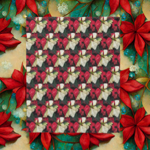 Variegated Poinsettia Pattern Holiday Fleece Blanket