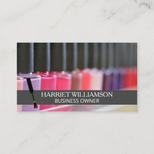 Variety Colourful Nail Polish Bottles   Manicurist Business Card