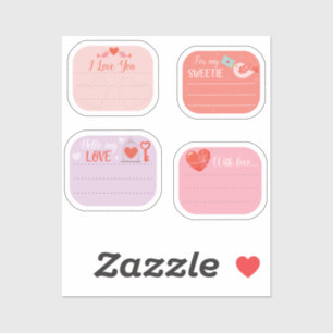Variety I Love You Sticky Note Stickers