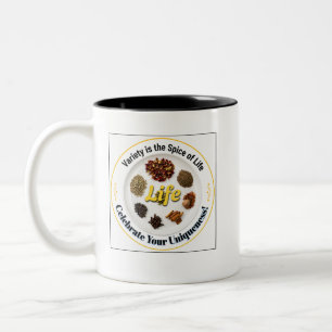Variety is the Spice of Life Inspirational  Two-Tone Coffee Mug