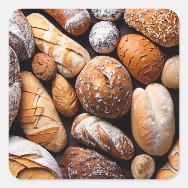 Variety of Bread Square Sticker (Front)