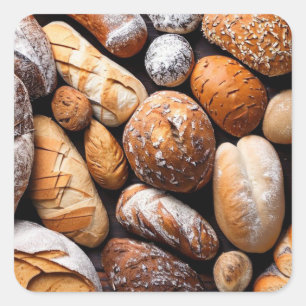 Variety of Bread Square Sticker