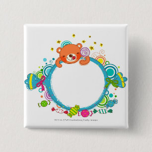 Variety of candies 15 cm square badge