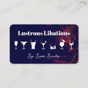 Variety of Cocktail Glasses Bar Lounge Business Card