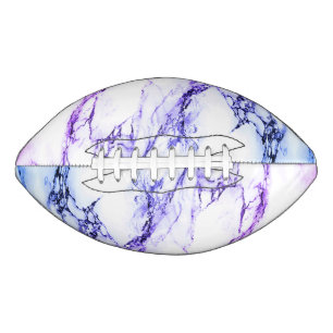 Variety of Purples and Blueish Vein Marble Look American Football