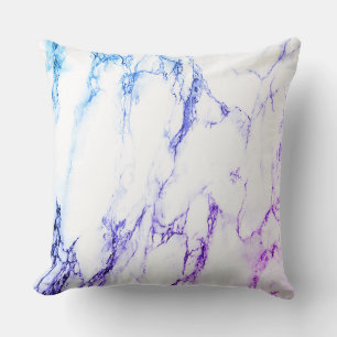 Variety of Purples and Blueish Vein Marble Look Cushion