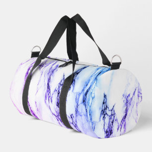 Variety of Purples and Blueish Vein Marble Look Duffle Bag