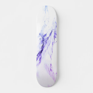Variety of Purples and Blueish Vein Marble Look Skateboard