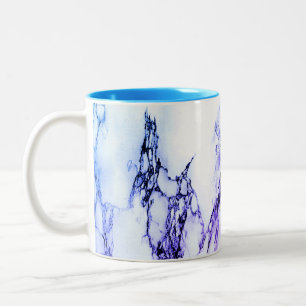 Variety of Purples and Blueish  Vein Marble Look Two-Tone Coffee Mug