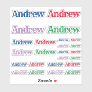 Variety of Sizes of the Name Andrew