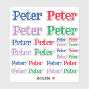 Variety of Sizes of the Name Peter