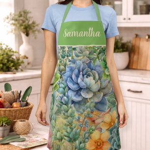 Variety Of Succulents Personalised Apron