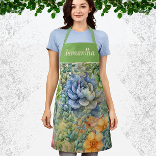 Variety Of Succulents Personalised Apron