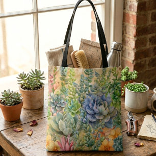 Variety Of Succulents Tote Bag