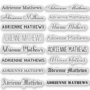 VARIETY Personalised Name Label Stickers