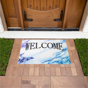 Variety Purples and Blue Vein Marble Look Welcome Doormat