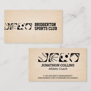 Variety Sports Ball Icons   Athletics Business Card