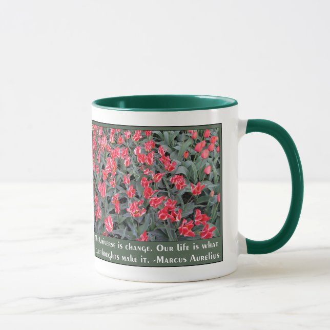 Varigated Pink and White with Aurelius Quote Mug (Right)