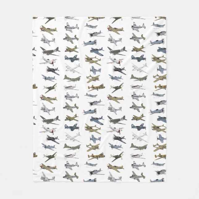 Various American WW2 Aeroplanes  Fleece Blanket (Front)