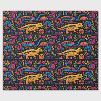 Various animal forms in vivid colours wrapping paper