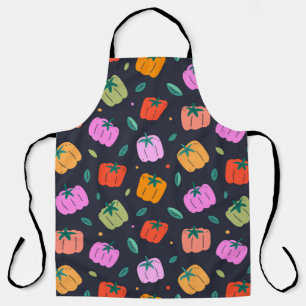 Various bell peppers, seamless pattern, sweet pepp apron